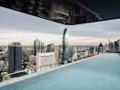 rooftop pool with city skyline view