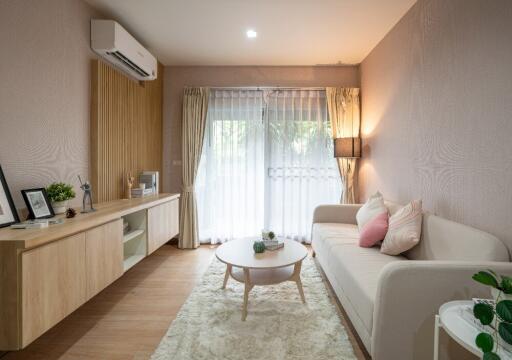 Modern living room with natural light