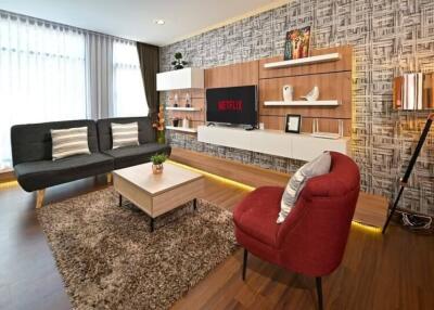 Modern living room with furniture and decor