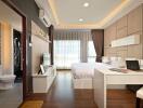 Modern bedroom with en-suite bathroom