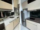 A modern kitchen with sleek cabinetry and appliances