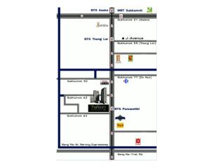 Neighborhood map showing locations and transit routes