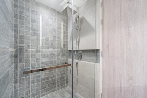 Modern bathroom with glass shower