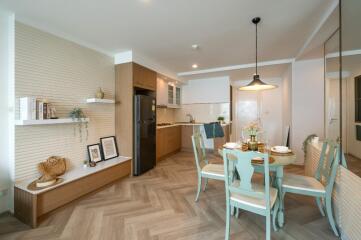 Stylish kitchen with dining area