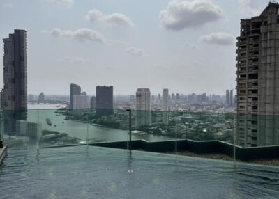 Rooftop pool with skyline view