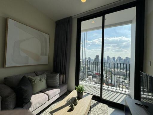 Living room with balcony view