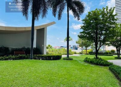 Exterior view with greenery and building