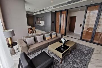 Modern living room with furniture and decorative elements