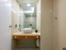 Modern bathroom with sink and mirror