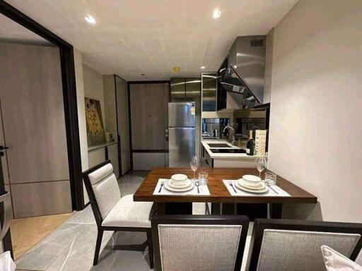 modern kitchen with dining area