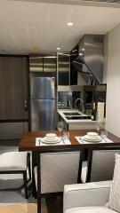 Modern kitchen with dining area