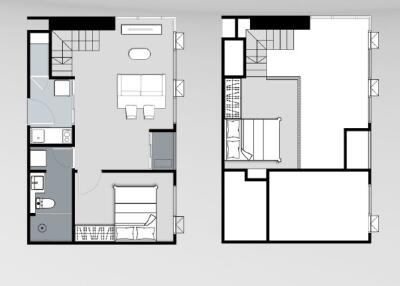 Floor plan for two-level property, Type D7