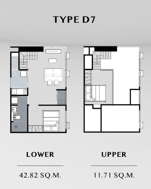 Floor plan for two-level property, Type D7