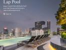 Infinity lap pool with city view