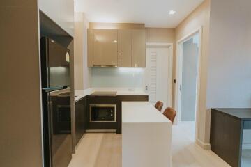 Modern kitchen with sleek cabinetry and island