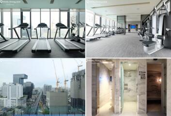 Modern gym with treadmills and strength training equipment