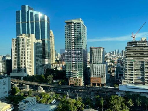 City skyline with various high-rise buildings and infrastructure