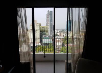 Living room with city view