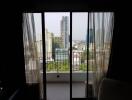 Living room with city view