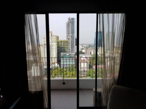 Living room with city view