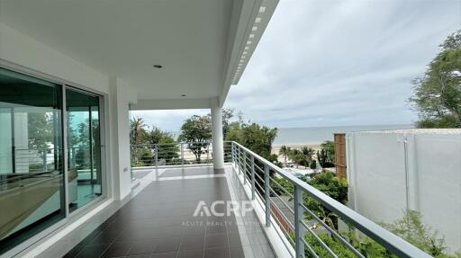 Spacious balcony with ocean view