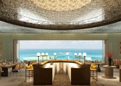 Luxury dining area with ocean view