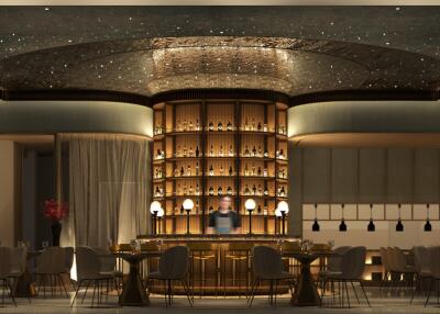 Elegant restaurant with round central bar