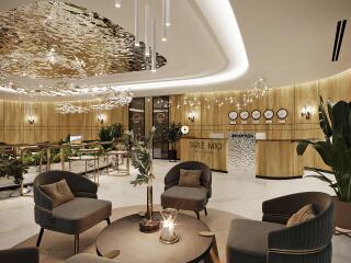 Luxurious lobby with modern decor