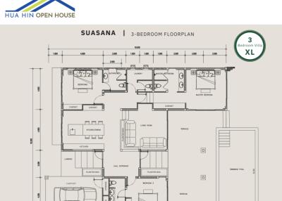 3-bedroom villa floorplan