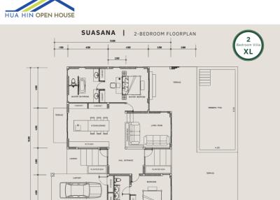 2-bedroom villa floor plan