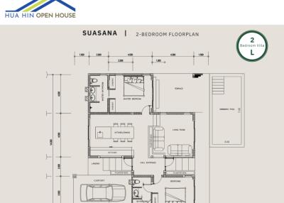 2-bedroom villa floorplan