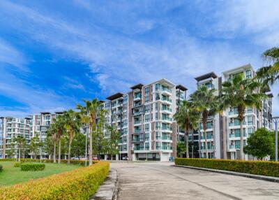 Residential buildings with landscaped surroundings