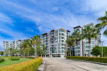 Residential buildings with landscaped surroundings