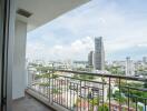 Balcony with a city skyline view