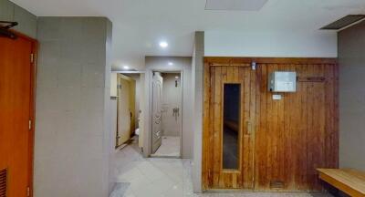 Hallway with sauna