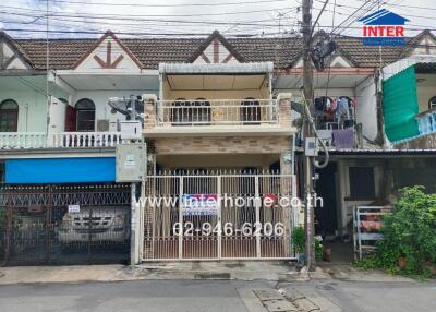 Exterior view of a residential townhouse