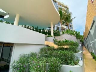 Modern building with lush greenery