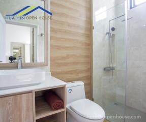 Beautiful bathroom with modern fittings and a large shower