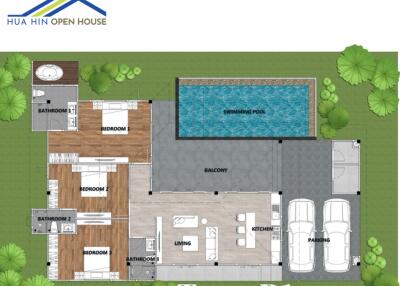 Floor plan showing various rooms and amenities