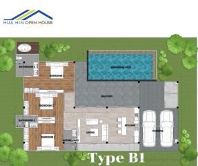 Floor plan showing various rooms and amenities