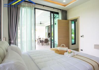 Bright bedroom with access to the outdoor patio