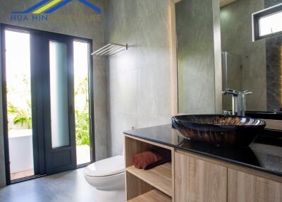 Modern bathroom with natural light