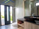 Modern bathroom with natural light