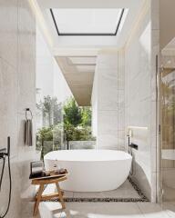 Modern bathroom with a freestanding tub