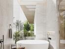 Modern bathroom with a freestanding tub