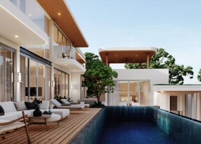 Luxury modern house with a pool and patio