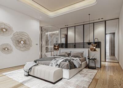 Modern bedroom with stylish decor