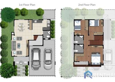 บ้านพร้อมเฟอร์นิเจอร์  3 ห้องนอน พัทยา