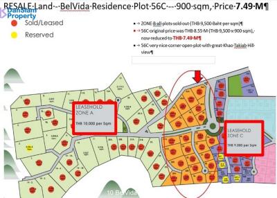 Corner Land Plot in Hua Hin at Prestigious BelVida Estates