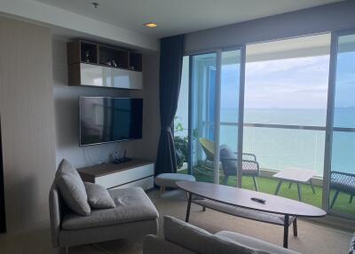 Modern living room with sea view.